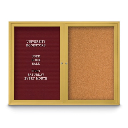 United Visual Products Corkboard, 18"x24", Deep Burgundy/Bronze UV401PLUS-BRONZE-DBURGU